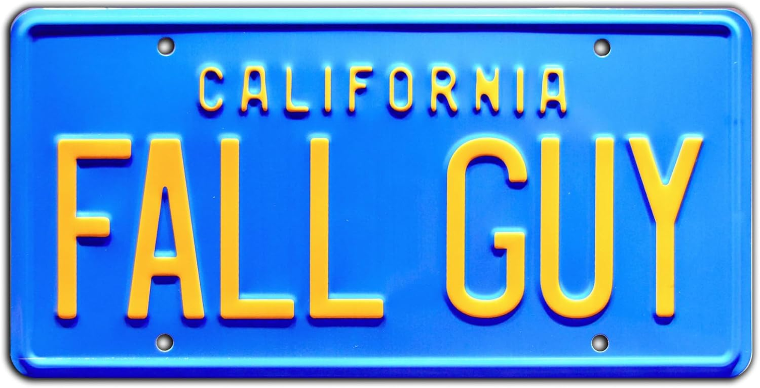 Celebrity Machines Fall Guy | Colt Seavers' GMC Pickup Truck | Fall Guy | Metal Stamped Vanity Prop License Plate image number 1