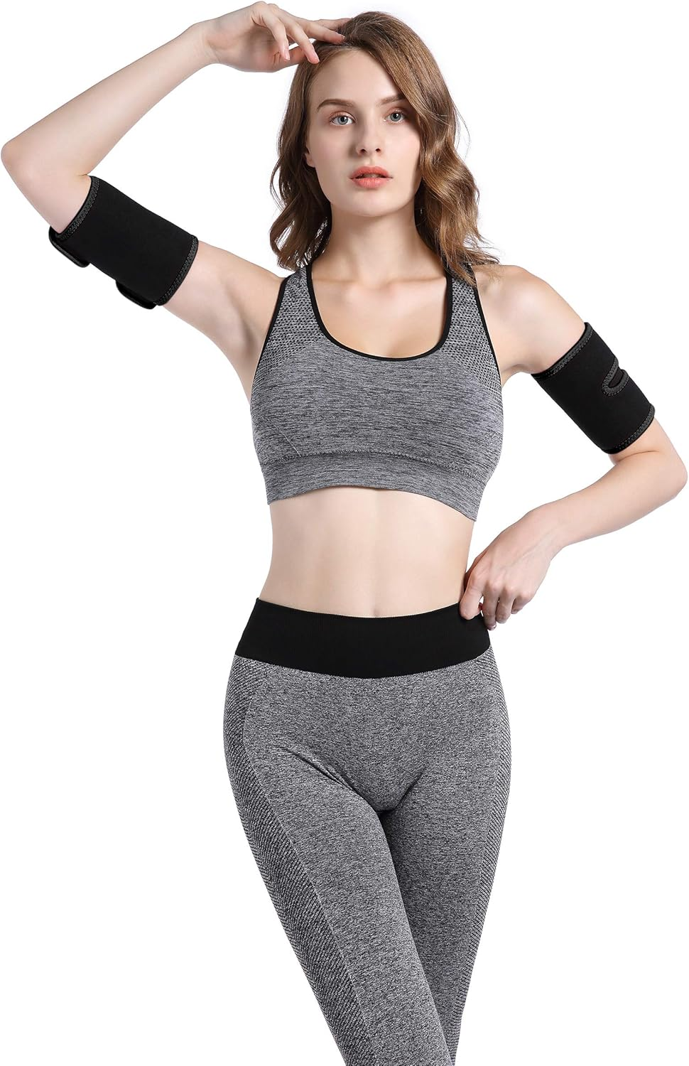 Bakerdani Hot Sweat Neoprene Weight Loss Slimmer Bands Wraps Arm Trimmers for Men & Women (A Pair) image number 3