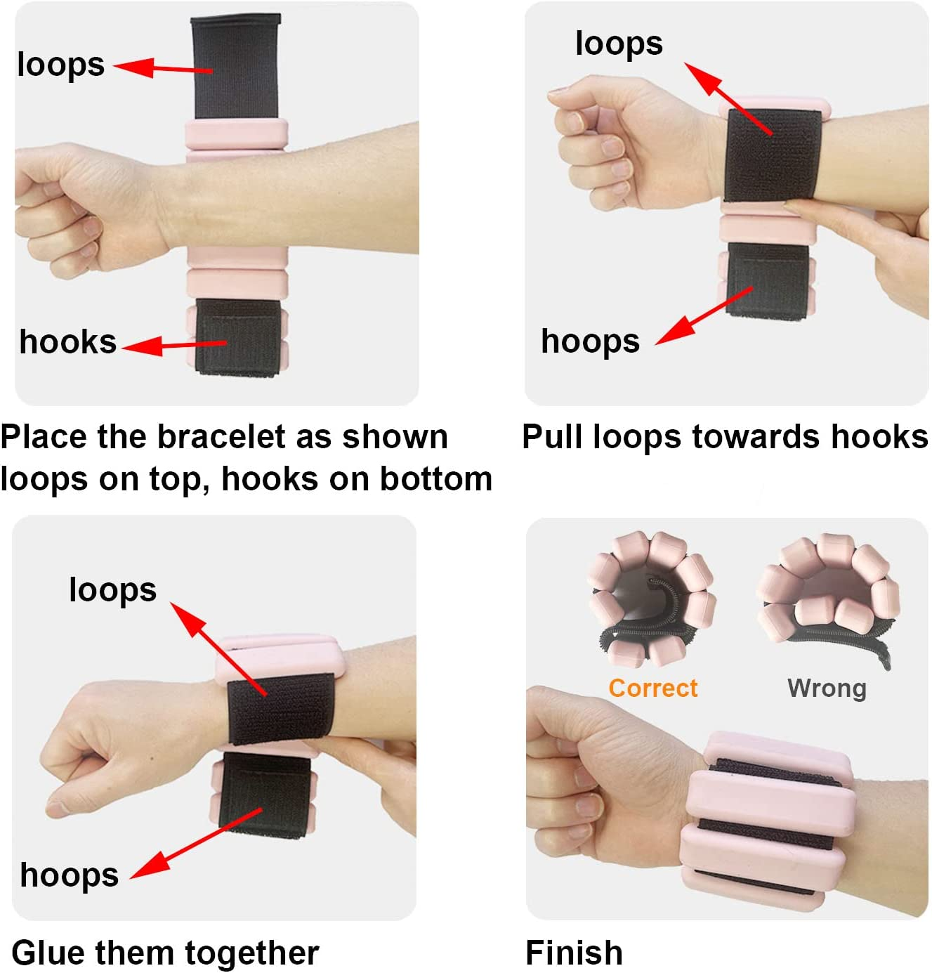 Wearable Wrist&Ankle Weights - (2Lb/Pair&4Lb/Pair),Silicone Bracelet Wrist Bangles for Men Women,Workout Resistance Weights for Exercise,Jogging,Yoga,Gym,Strength Training