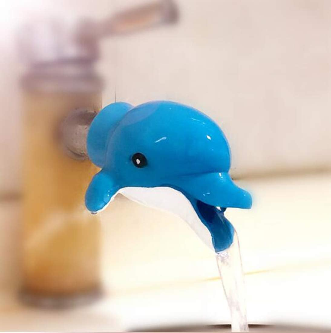 Tap for Kids, Extender Tap for Kids, Faucet Extender for Children, Hand Wash, Water Nozzle, Extender, Kitchen, Bathroom, Cartoons, Extension for Handle, Dolphin