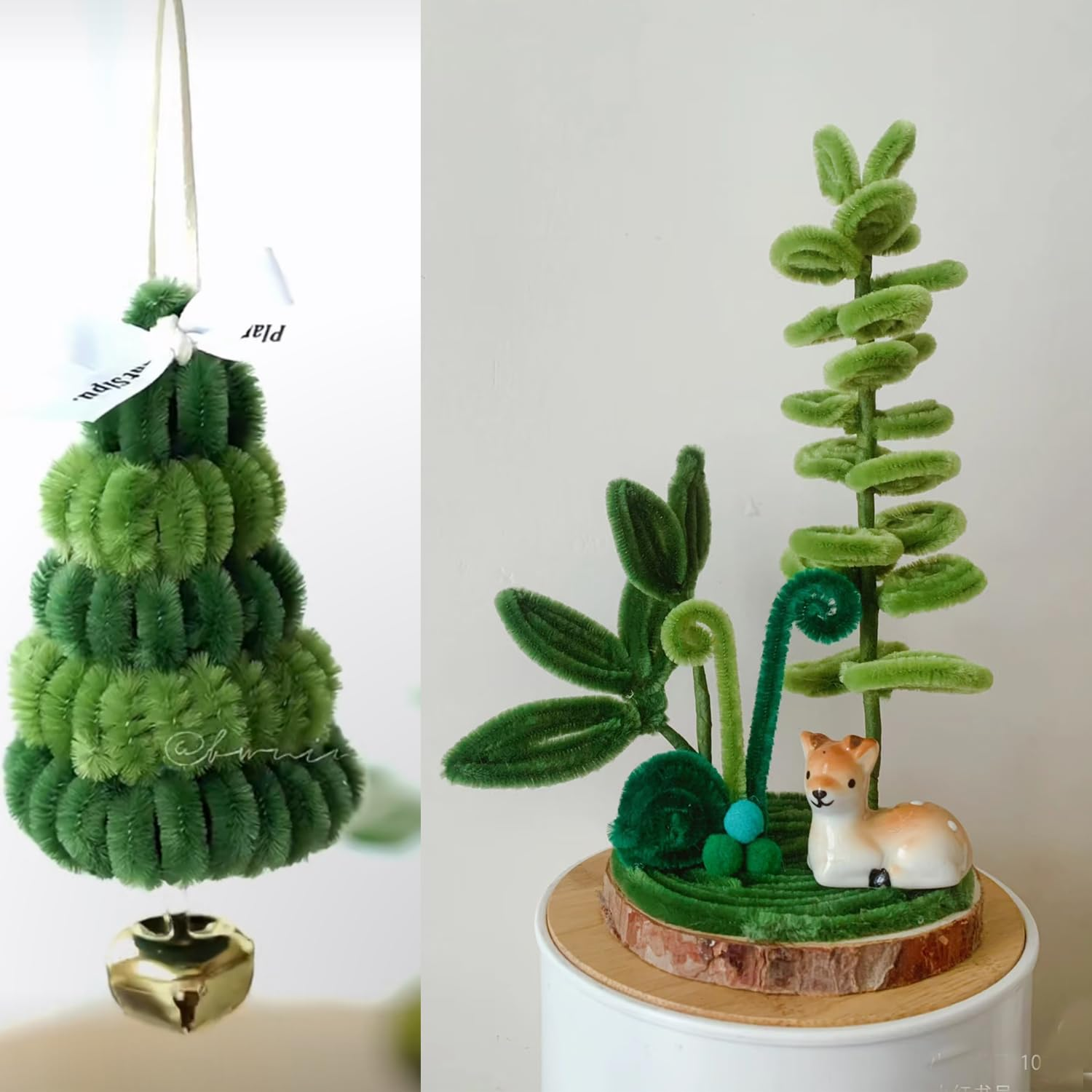 Pipe Cleaner Craft Set 5 Assorted Colors,Thick Fuzzy Chenille Stem Pipe Cleaners for DIY Craft Projects Christmas Tree Decorations image number 4