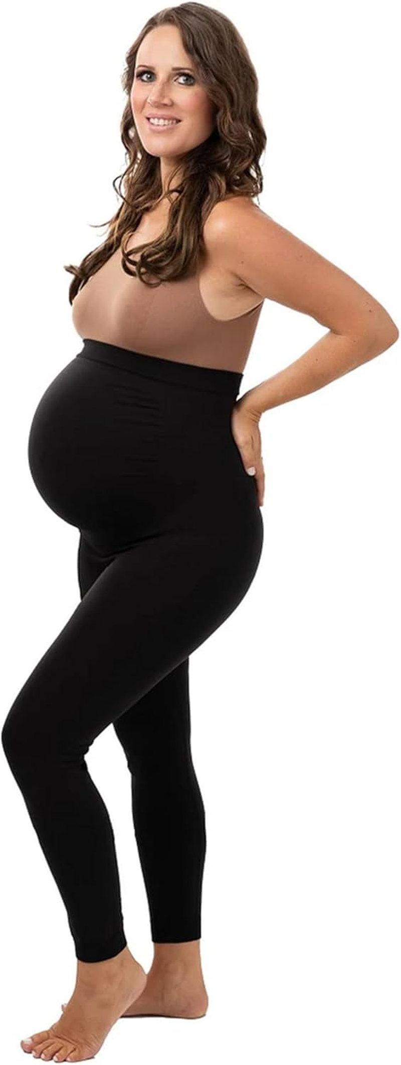 Maternity Leggings for Women - Anti-Chafing Pregnancy Tights for Women for Belly Support - Maternity Lounge Wear for New Moms