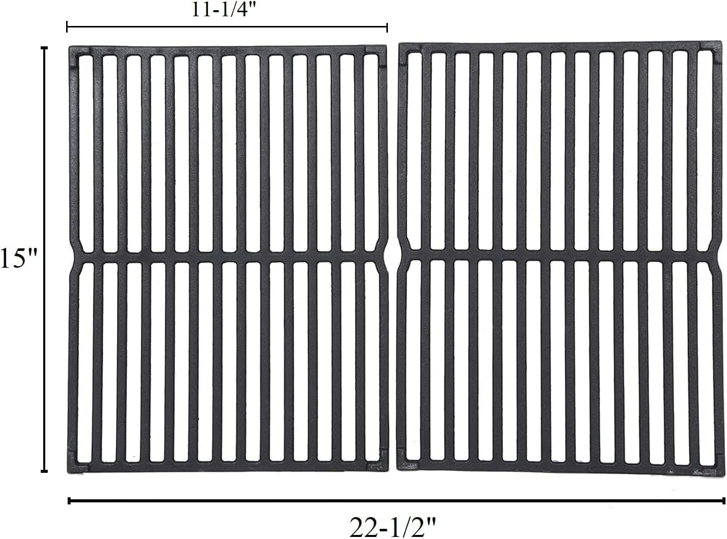 Gassaf 15" Cooking Grate for Weber Spirit 200 Series,Spirit E200, S200, S210, E210, Spirit 500, Genesis Silver A, 2-Pack Cast Iron Grill Grid Grate for Weber 7521,7522,7523,65904,65905 image number 2