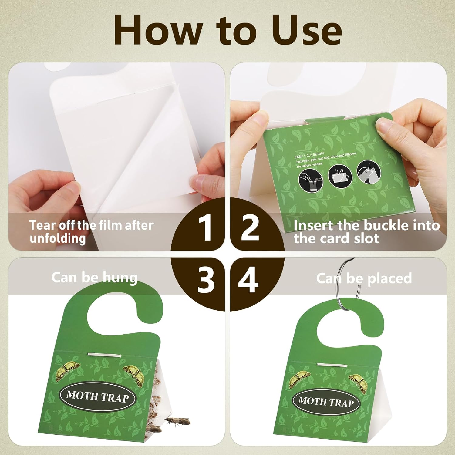 Clothes Moth Traps 8 Pack,Joogee Pantry Moth Traps Effective Safe Capture Clothing Closets, No Insecticides | Premium Attractant | Protect Clothes, Sweaters, Wool, Carpet | Safe Moth Killer image number 1