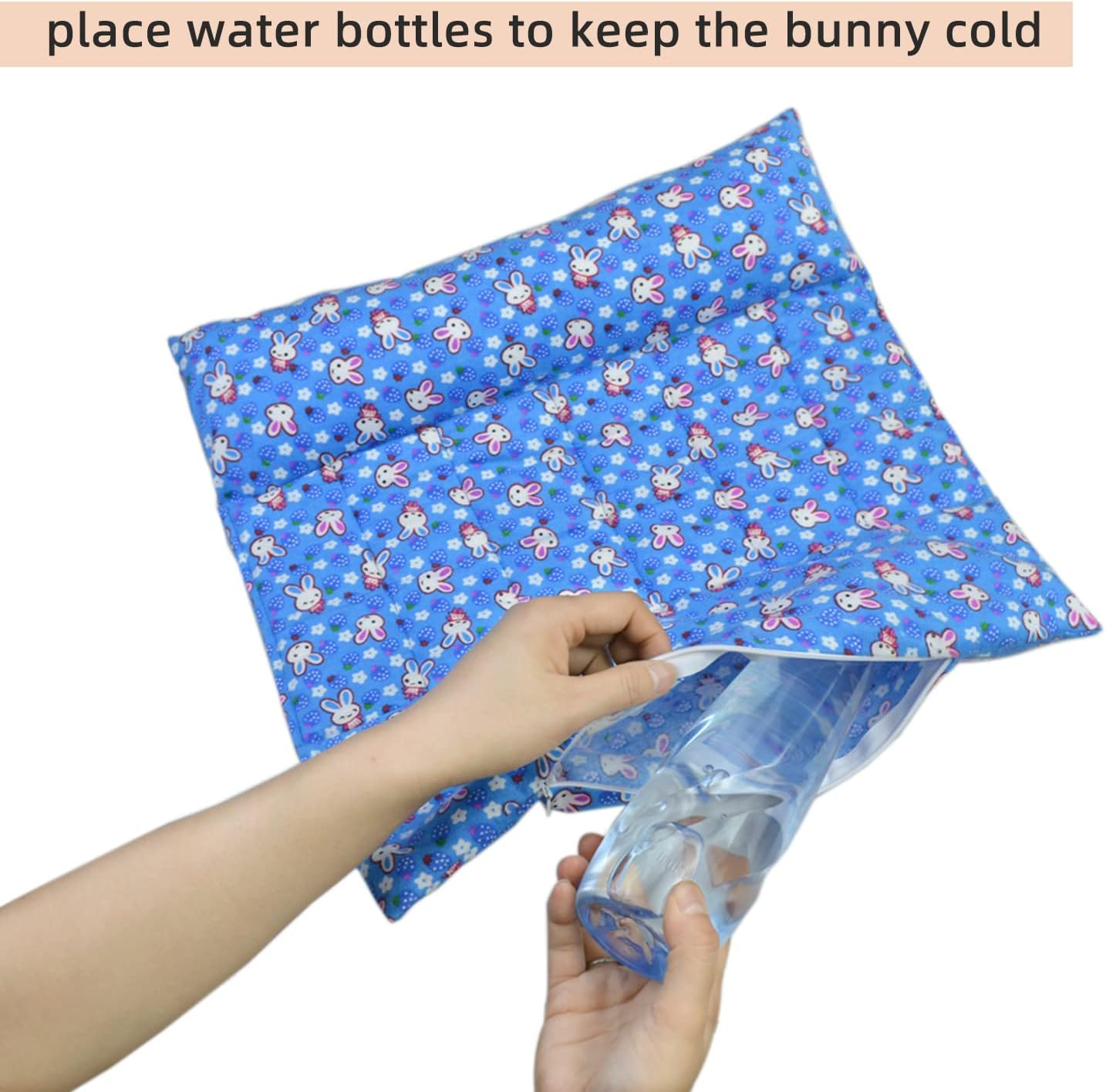 Rabbit Cuddle Bed Bunny Snuggle Bed with Two Detachable Pillows for Rabbits Prevent Sore Hock Mat Flop Bed