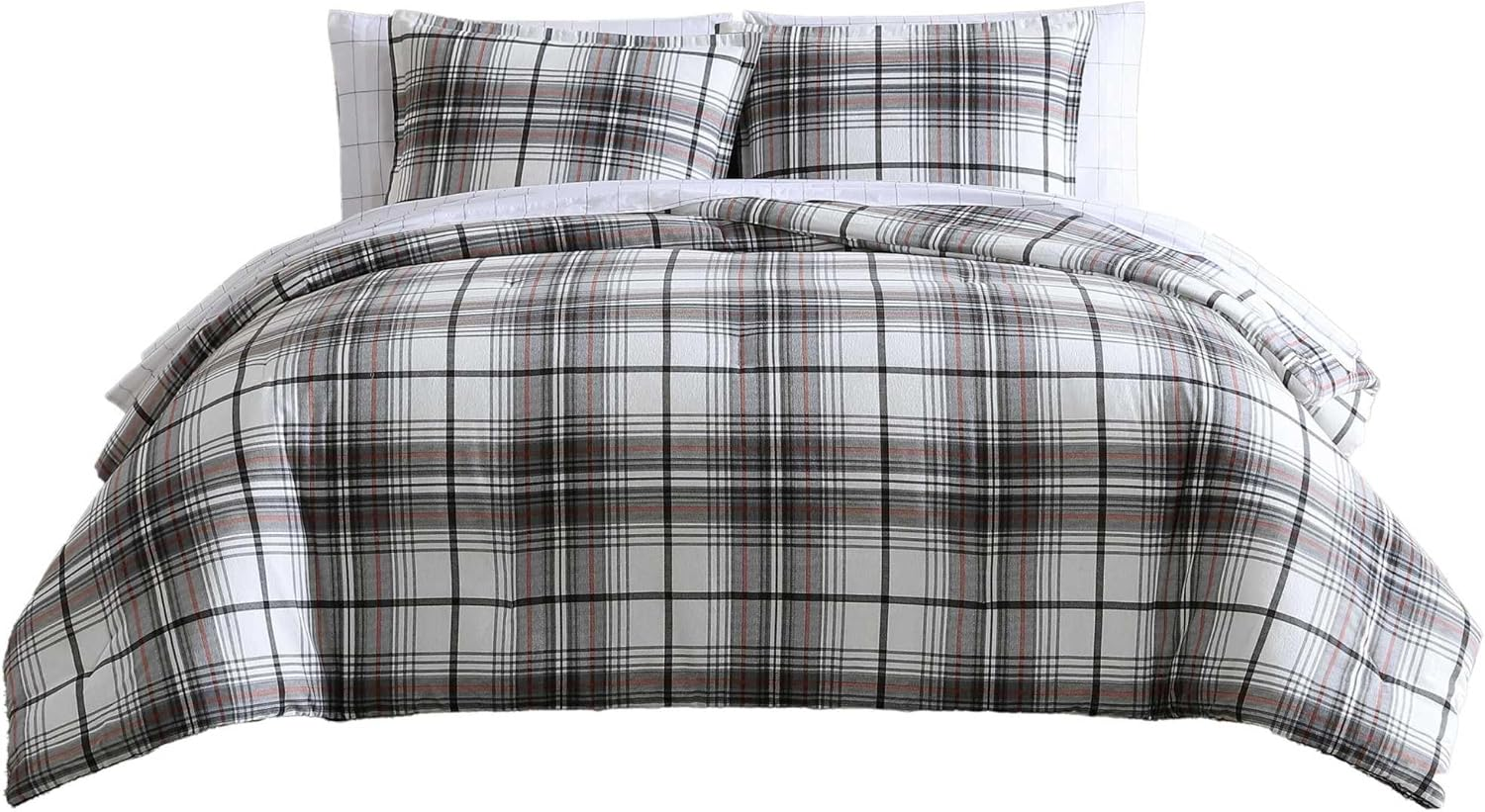 Eddie Bauer Alder Plaid Duvet Cover Set, King, Charcoal image number 2