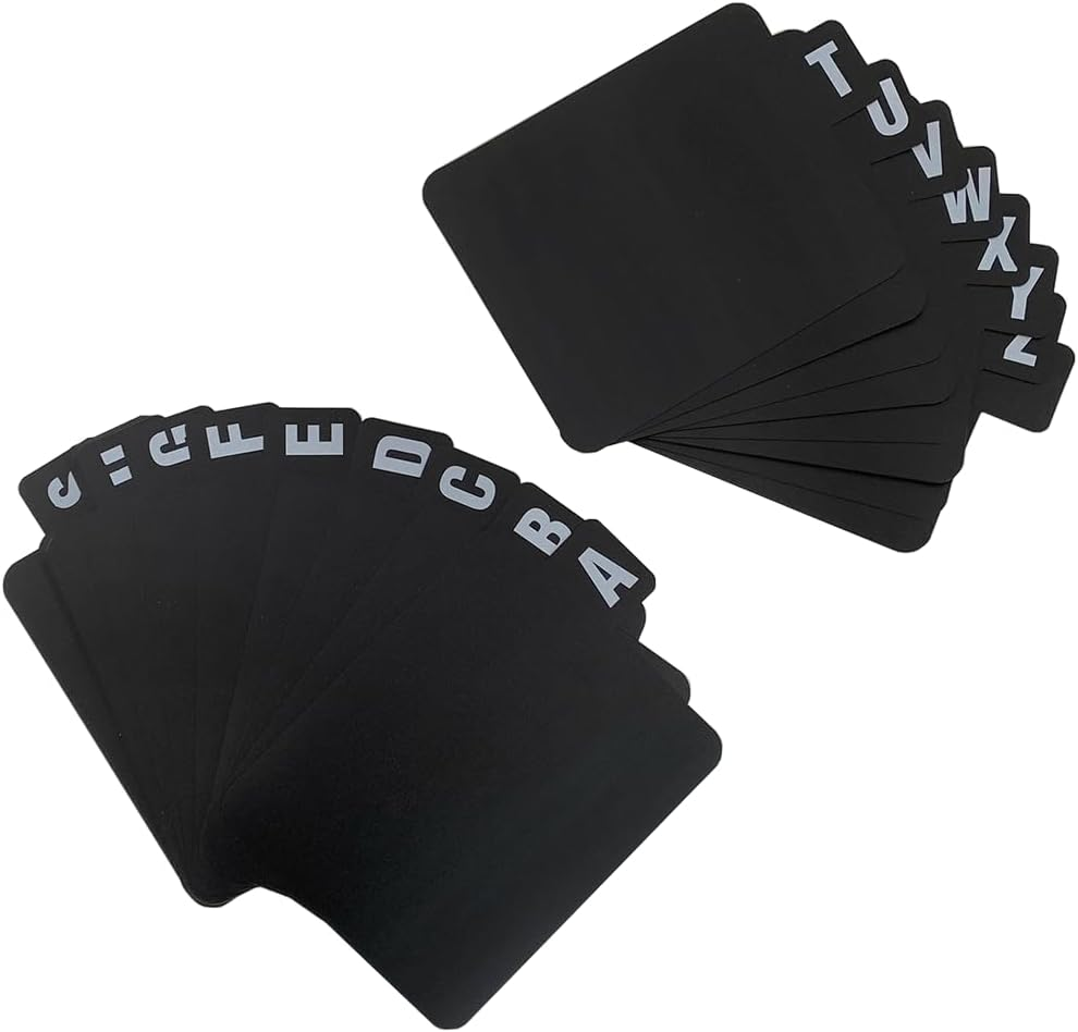 26 Pcs A-Z Vinyl Record Dividers with Alphabet Tabs &ndash; Side-Printed File Organizer for Records, Albums & CD Storage &ndash; Durable Dvd-Style Alphabetical Organizer