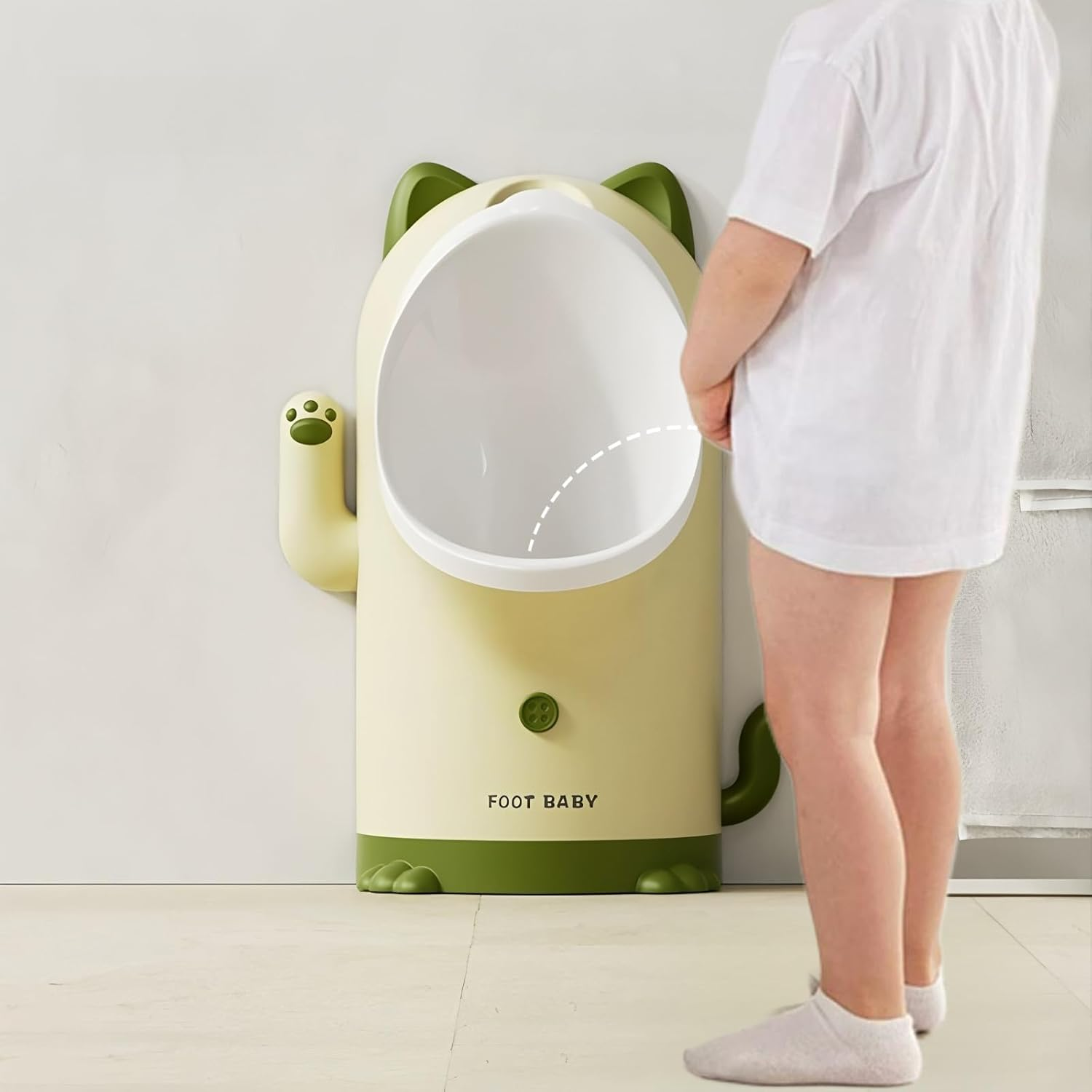 Toddler Cat Potty Training Urinal for Boys,3-Level Height Adjustment (1-6 Years Old) with Cleaning Brush and Catheter,Portable Toddler Urinal Toilet Training Solution for Boys (Custard) image number 2