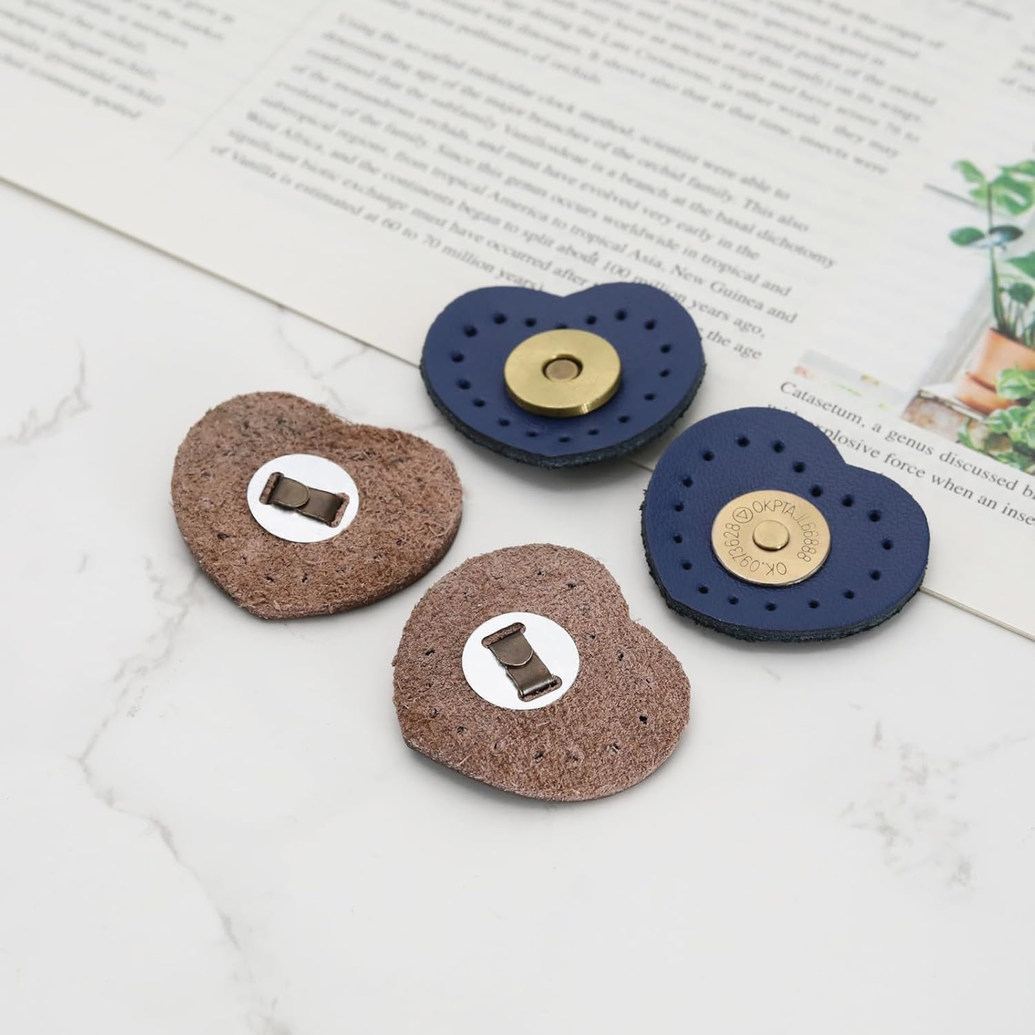 SING F LTD 8Pcs Leather Magnetic Snaps Purse Magnetic Buckle Magnetic Handbag Clasp PU Leather Wallets Snaps Accessories for DIY Making image number 2