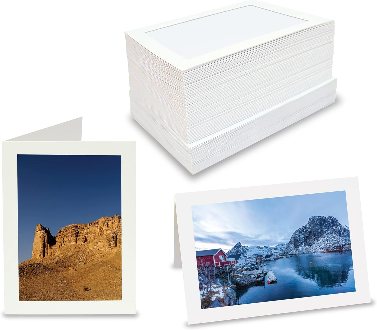 Better Office Products Photo Frame Note Cards for 4" X 6" Photos, 50 Pack, Photo Inserts with Envelopes (White, 50 Pack) image number 4