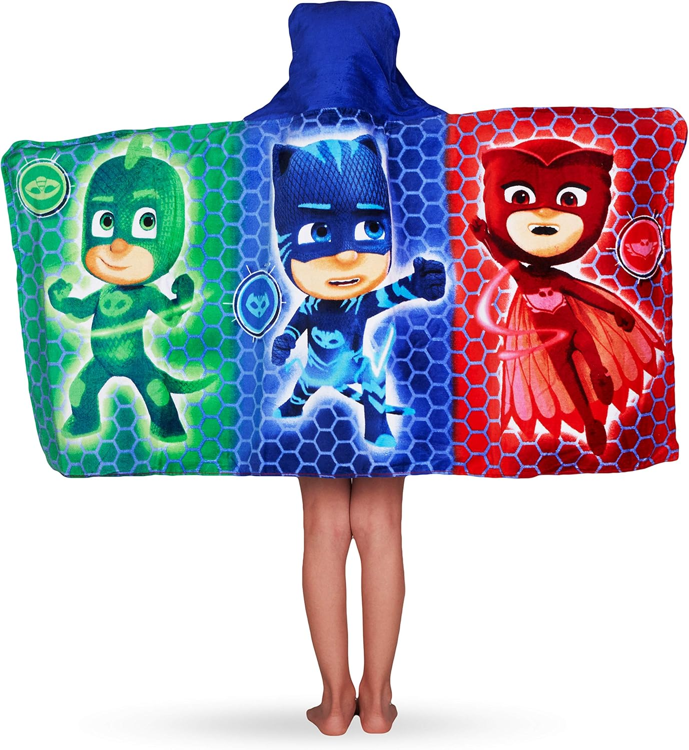 Franco PJ Masks Bath/Pool/Beach Soft Cotton Terry Hooded Towel Wrap, 24" X 50", by Kids image number 3