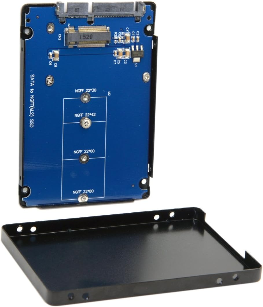JSER B+M Key Socket 2 M.2 NGFF (SATA) SSD to 2.5 SATA Adapter Card Adapter with Black Metal Case image number 5