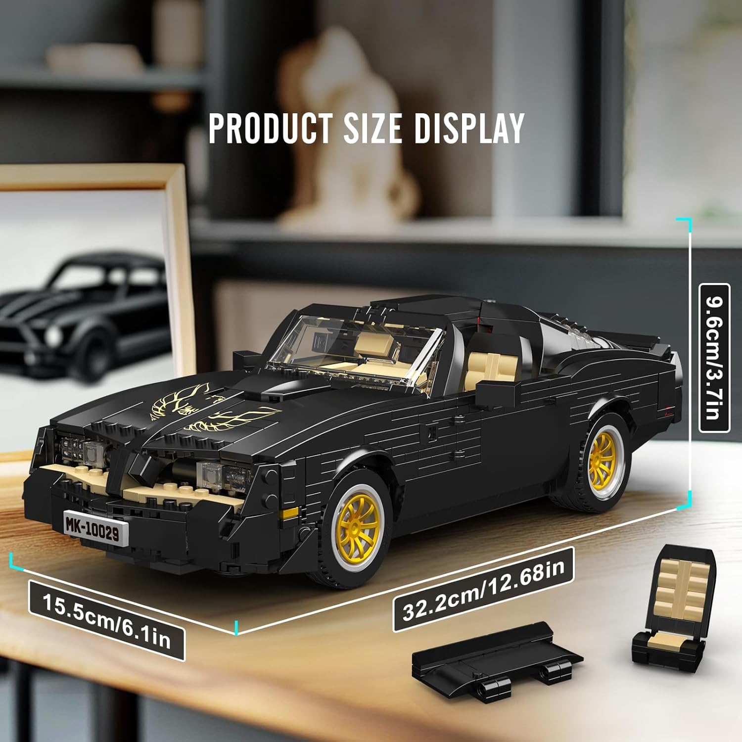 MOULD KING 10029 Technical Sports Car Building Kit,1557+ PCS Firebird Muscle Car Model, Creative Construction Toy for Teens and Adults 14+ image number 2