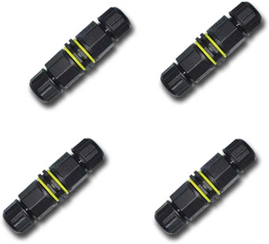 Set of 4 NUZAMAS 3 Pin Waterproof Connector Outdoor Junction Box IP68 Electrical Connectors for 4.5Mm-10Mm Cable, Outdoor, Garden, Christmas Light, Street Light, Led Lamp, Solar Supplies