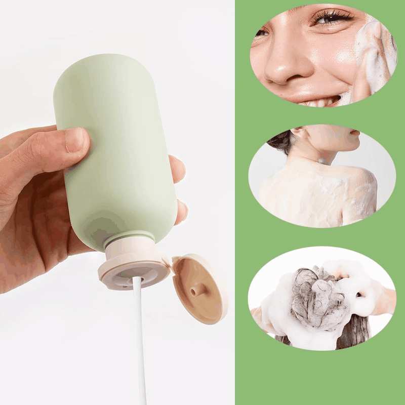 Plastic Squeeze Bottles with Flip Cap and Pump, 2Pcs Empty Squeeze Bottles with Flip Cap, Refillable Travel Bottles Shampoo Pump Bottles, Shampoo and Conditioner Bottles Travel Containers, 300Ml image number 0