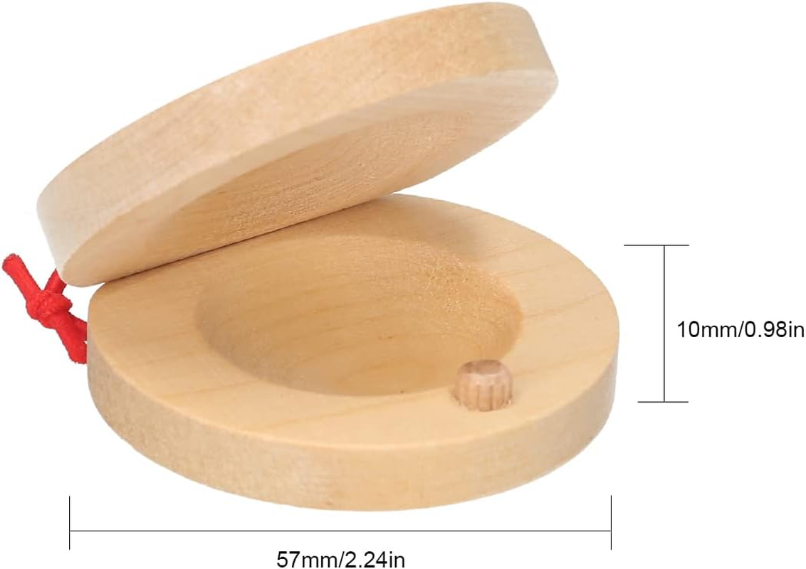 Tignapoo Pair of Castanets Wooden Castanet Finger Clappers Musical Instrument image number 5