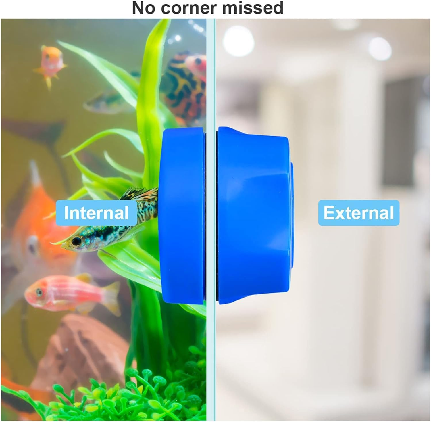 Mini Aquarium Magnetic Brush Fish Tank Glass Cleaner Fish Tank Magnetic Clean Brush Glass Floating Algae Scraper Tool image number 3