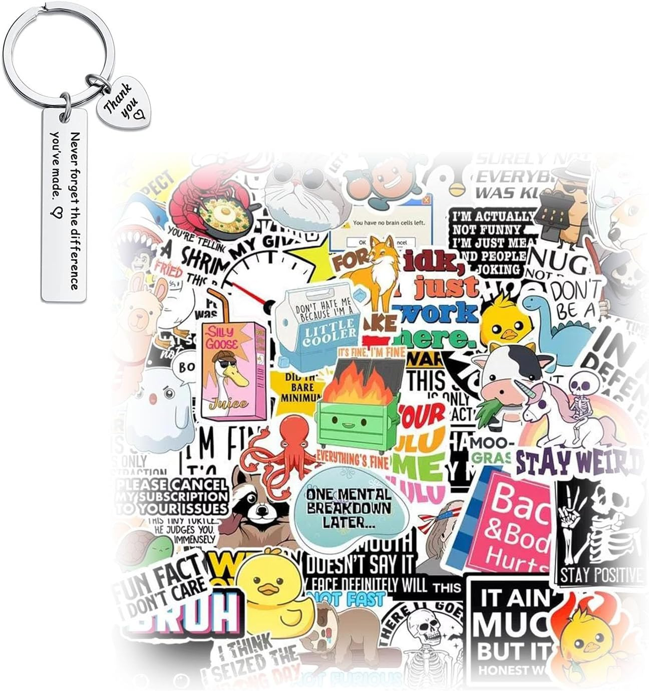 130 PCS Funny Saying Stickers, Waterproof Cool Stickers for Adults, Water Bottles, Laptop, Hard Hats, Sarcastic Decals (1 Pack) image number 1