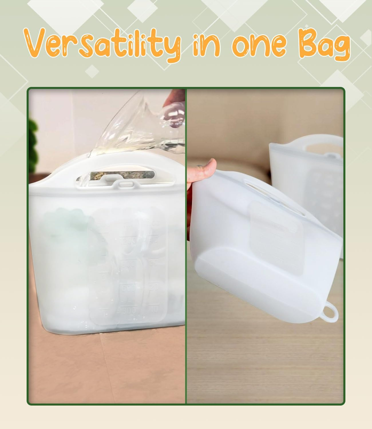 Silicone Microwave Steriliser Bag - 1200Ml Microwave Steam Sterilizer Bags for Baby Bottles, Breast Pump Parts & Other Toddler Accessories, Reusable Sterilizing Bag for Home and Travel image number 6