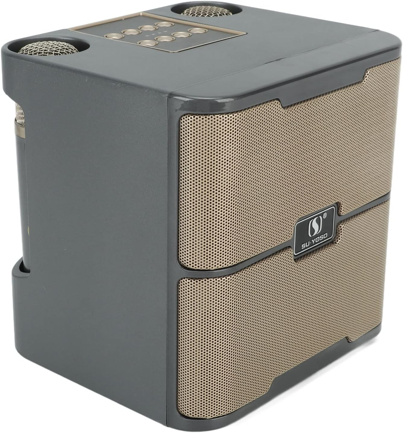 Karaoke Machine with 2 Wireless Microphones, Portable Speaker PA System, Supports TF USB, Sound Stereo Singing Machine for Home Meeting Party image number 2