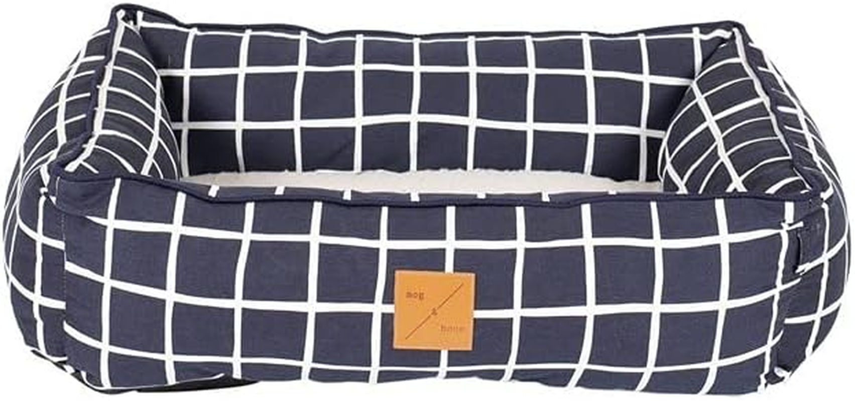 Mog & Bone Bolster Dog Bed, Navy Hamptons Stripe, Small image number 5