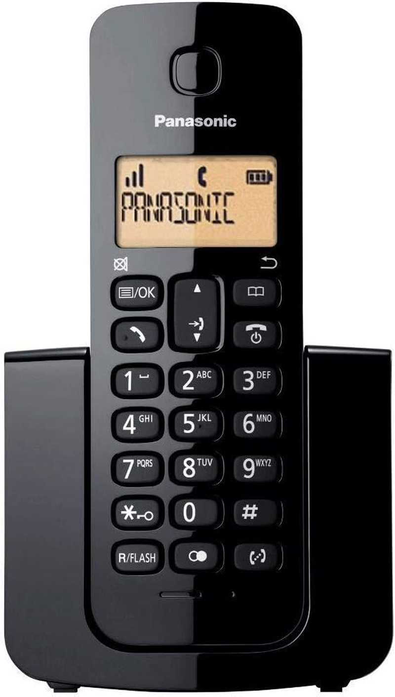 Panasonic Digital Cordless Phone with Single Handset, Black (KX-TGB110ALB)