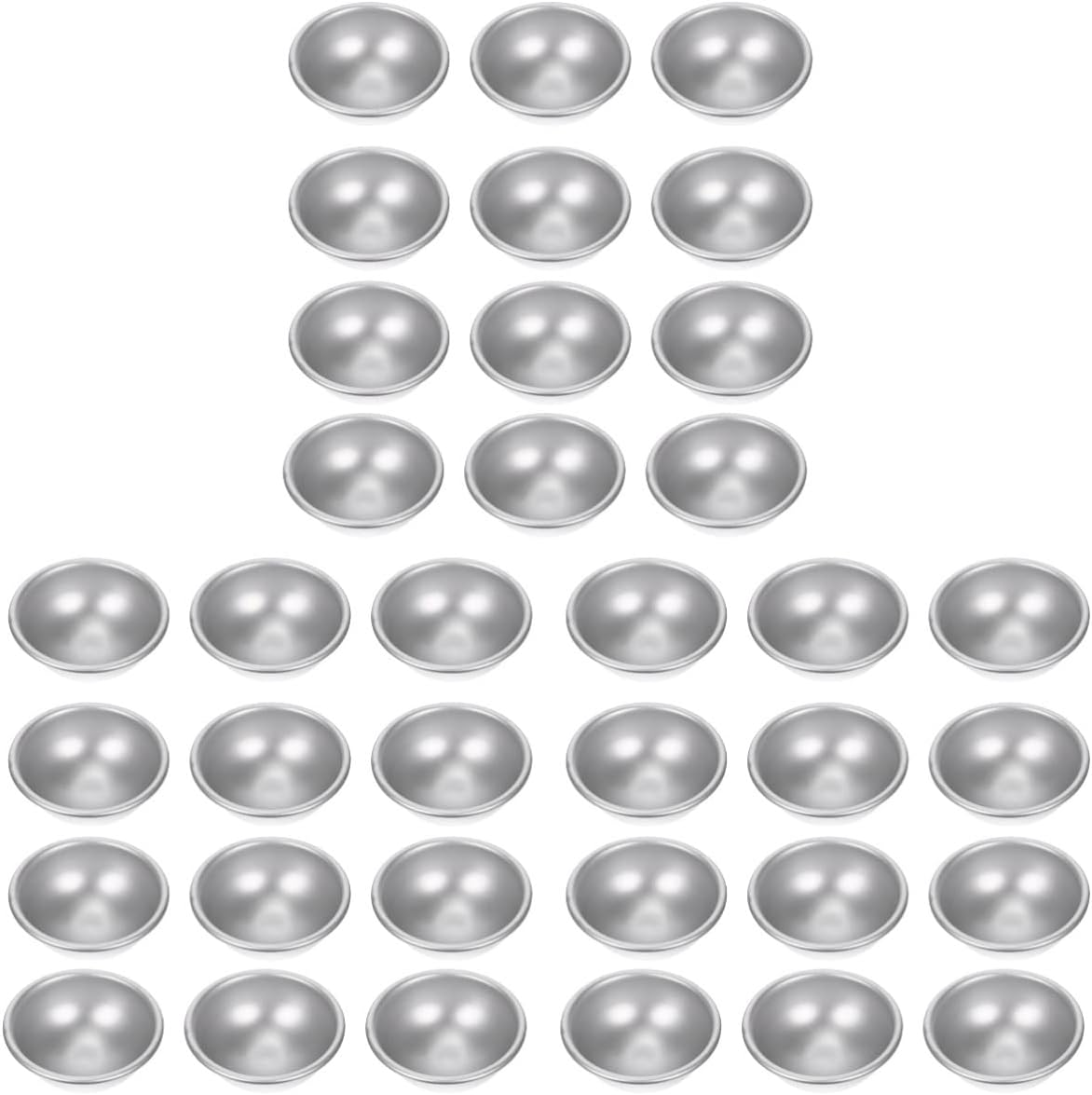 SEWACC 36Pcs DIY Bath Salts Salt Balls Bath Bomb Molds Semicircular Aluminum Molds for Gifts Decorations image number 3