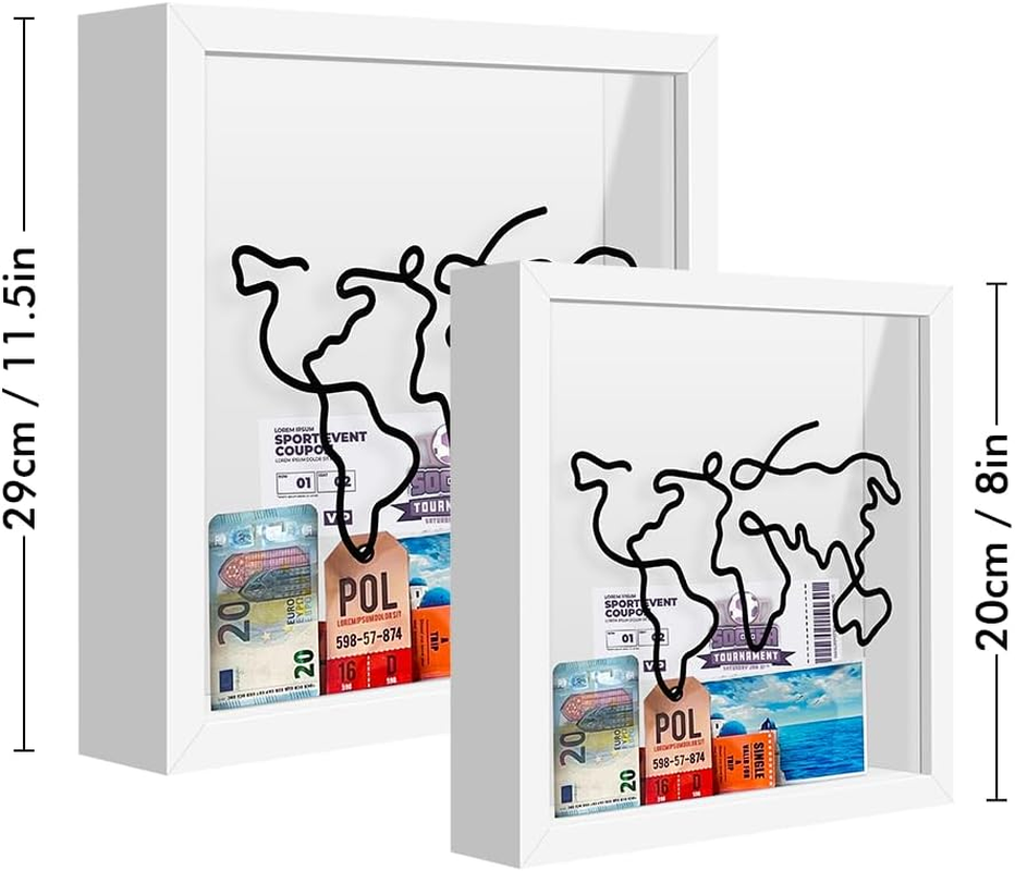 AHOUGER Voyager Keepsake Box, Token Storage Box With, 12Inch Display Cases for Mementos, Token Container with Global Travel and Aviation Theme, Gift for Travel Lovers image number 1