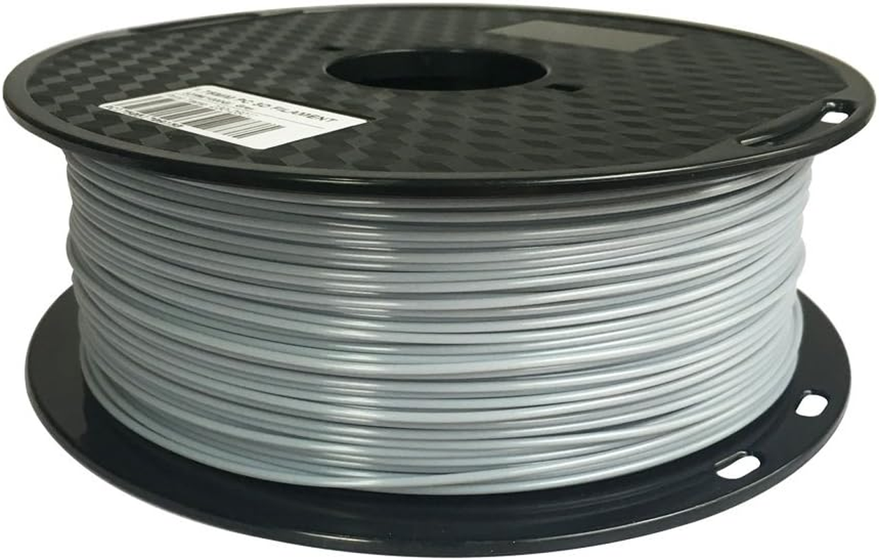 CC3D PC Filament Grey 1.75 Mm 3D Printer Filament 1 Kg Spool 2.2 Lbs FDM 3D Printing Material Gray Polycarbonate Filament Grey