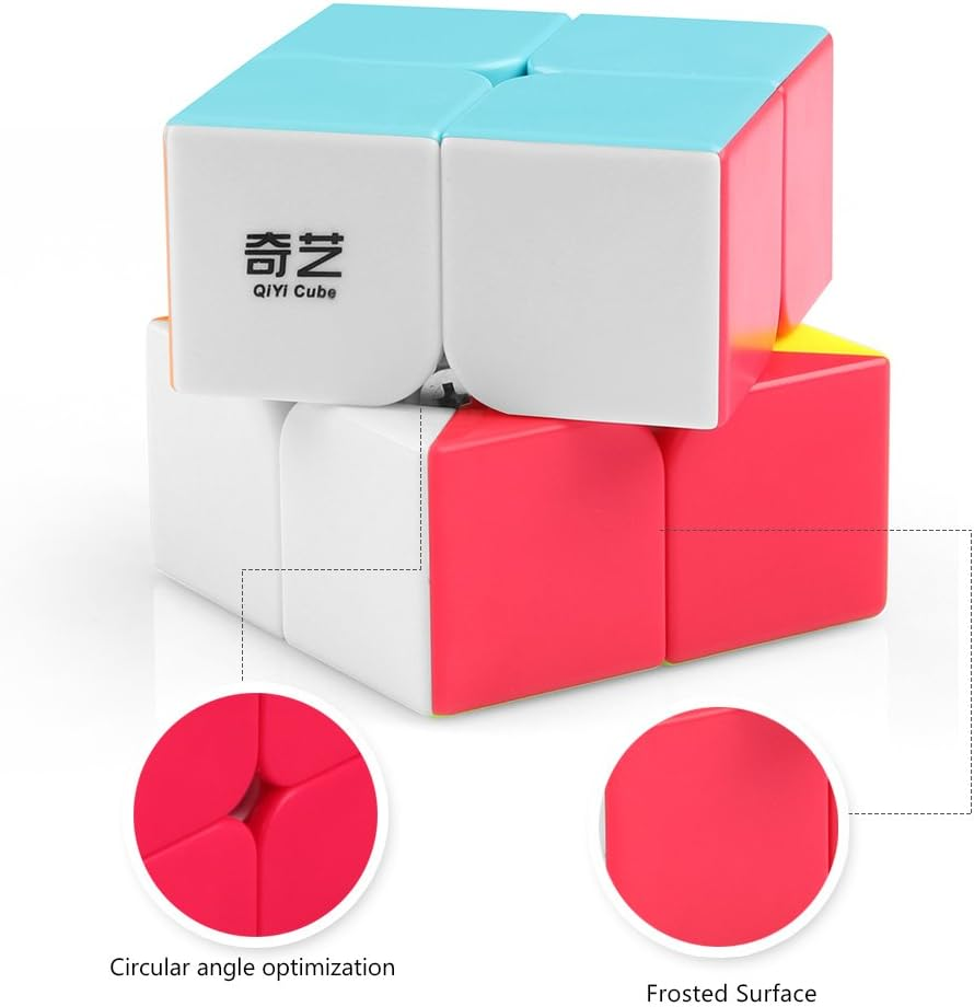 D-Fantix Qiyi Stickerless Speed Cube Set, Qidi S 2X2 Warrior W 3X3 Qiming Pyramid Magic Cube Puzzle Toys image number 4