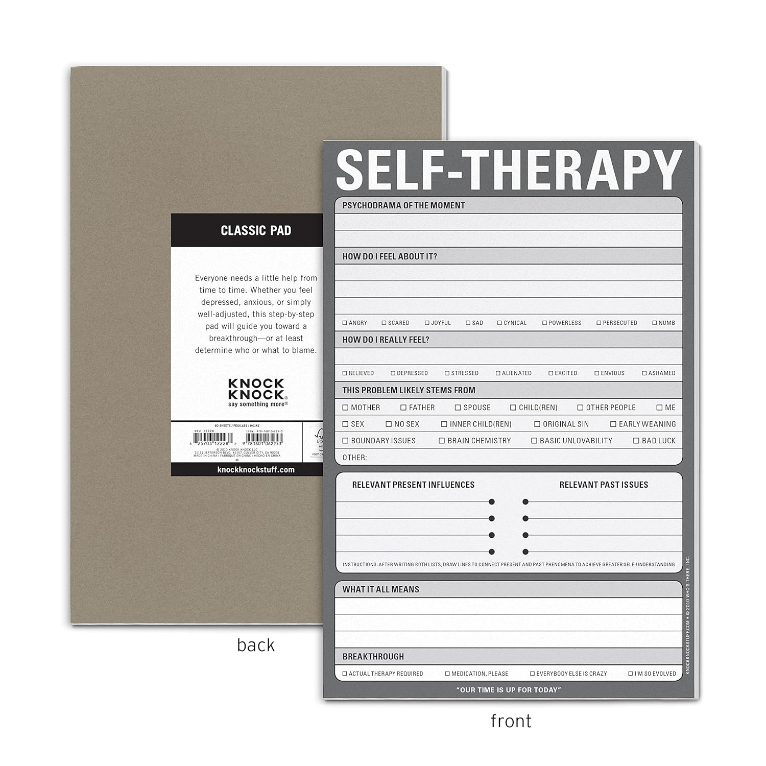 Knock Knock Self-Therapy Note Pad