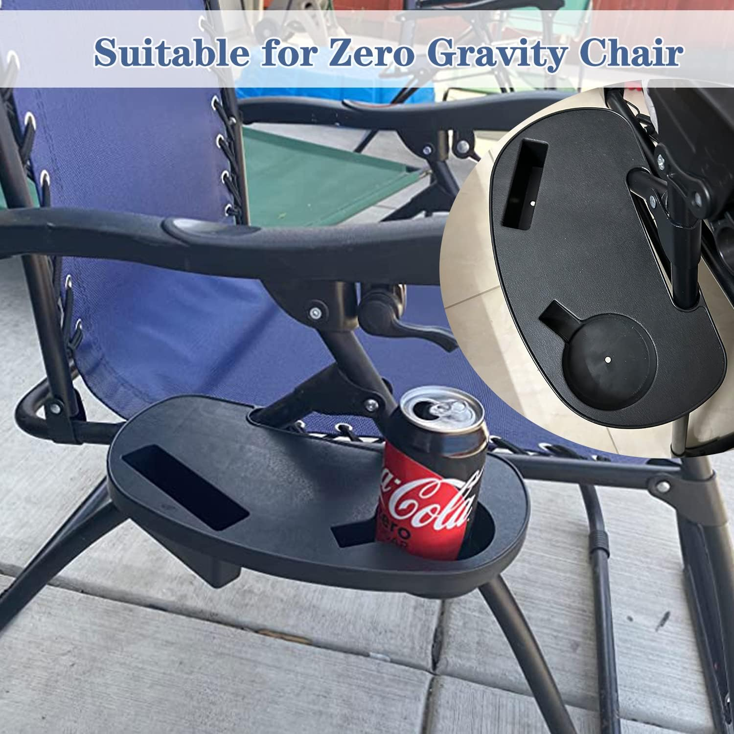 Ostlttyn Zero Gravity Chair Cup Holder, Durable Zero Gravity Chair Tray, Zero Gravity Lounge Beach Recliner Chair with Mobile Phone Slot, Cup Holder Slot, Zero Gravity Clip on Tray/Table image number 4