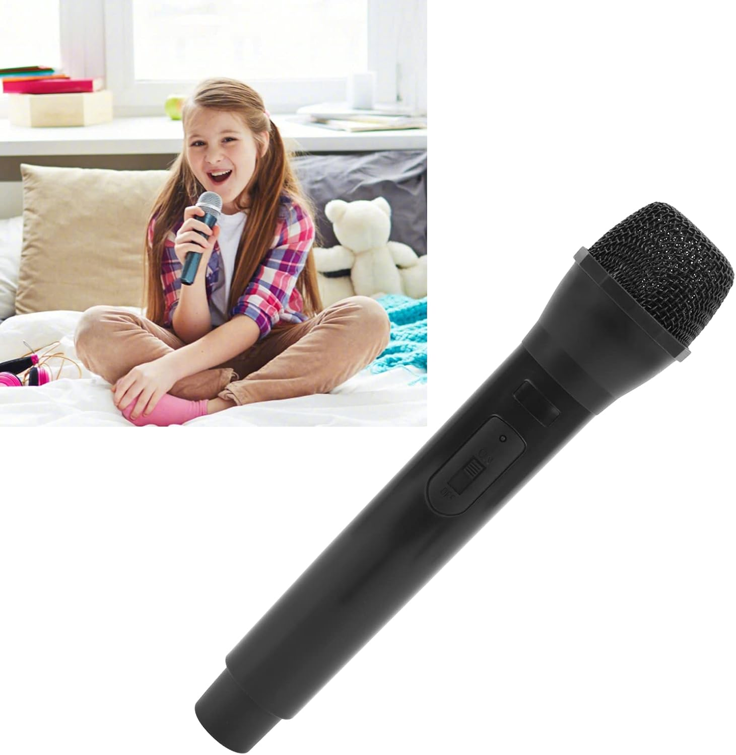 Plastic Prop Mic, Highly Simulated Mini Microphone Toy for Stage Performances, Photography Props, Children'S Speeches, Parties (Black)