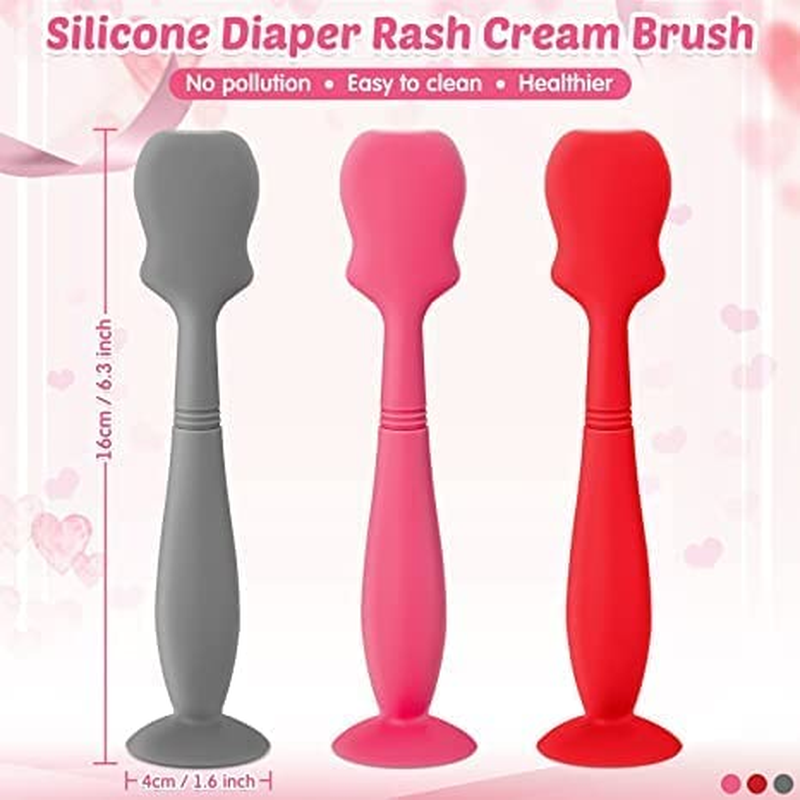 Baby Brush Diaper Applicator,3Pcs Baby Bum Applicator Baby Diaper Rash Cream Applicator Baby Cream Spatulas,Silicone Diaper Cream Applicator,Baby Diaper Cream Applicator,Diaper Rash Cream Applicator image number 3