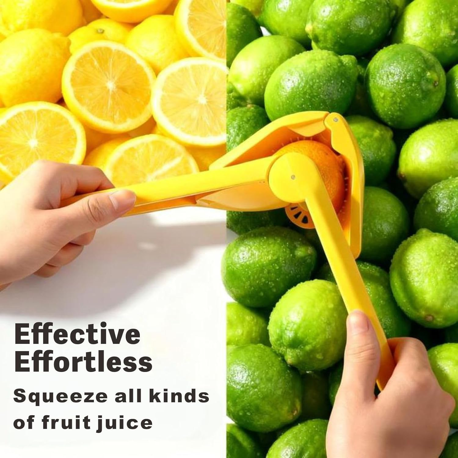 Lemon Squeezer, Effective at Squeezing Out Juice, Easy-To-Use, Very Sturdy, Lemon Juicer, Lime Squeezer, Citrus Juicers, Lemon Juicer Squeezer to Squeeze Lemons, Lime, Citrus, Orange(Yellow) image number 4