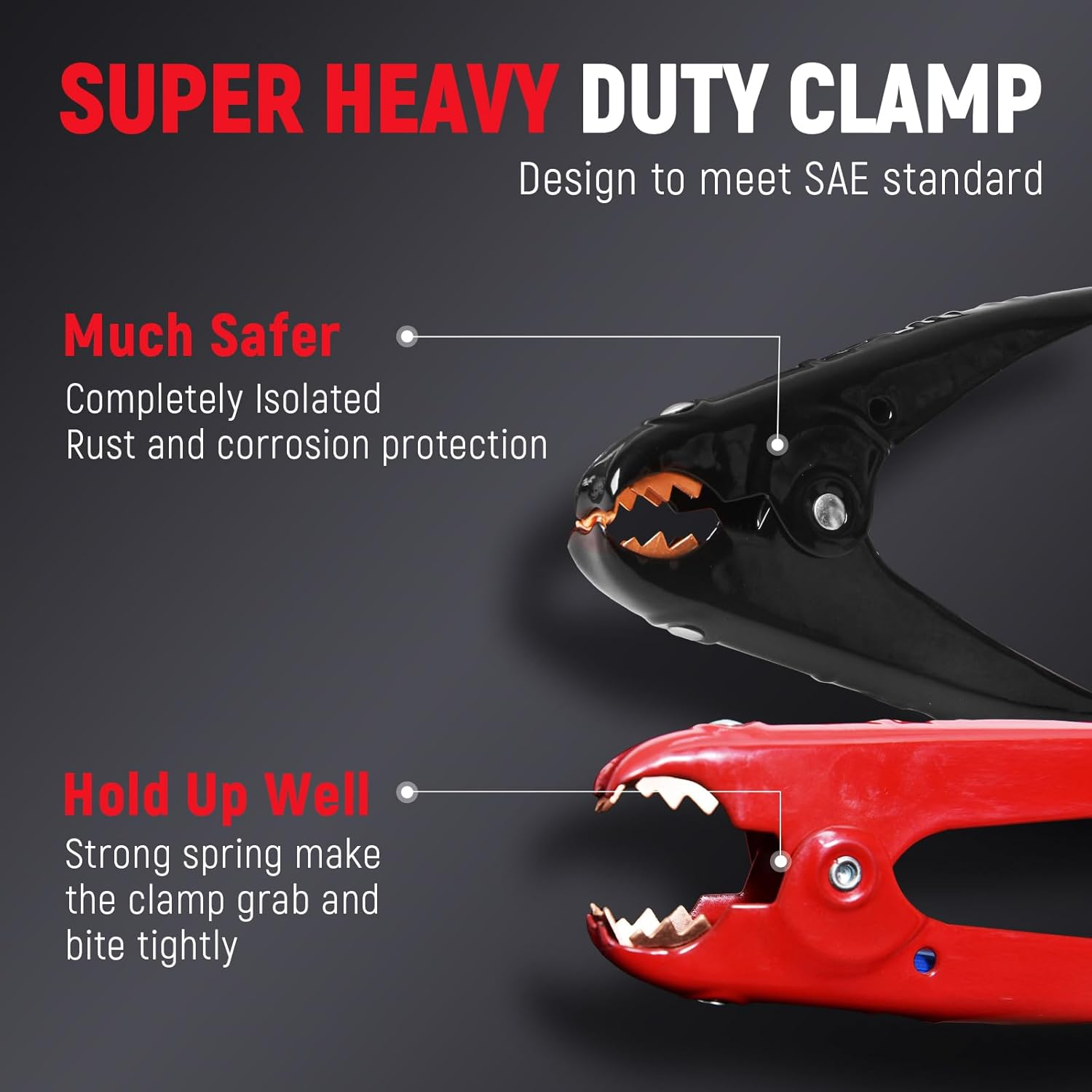 TOPDC Jumper Cables 2 Gauge 20 Feet 450Amp Heavy Duty Booster Cables with Carry Bag (2AWG X 20Ft) image number 3