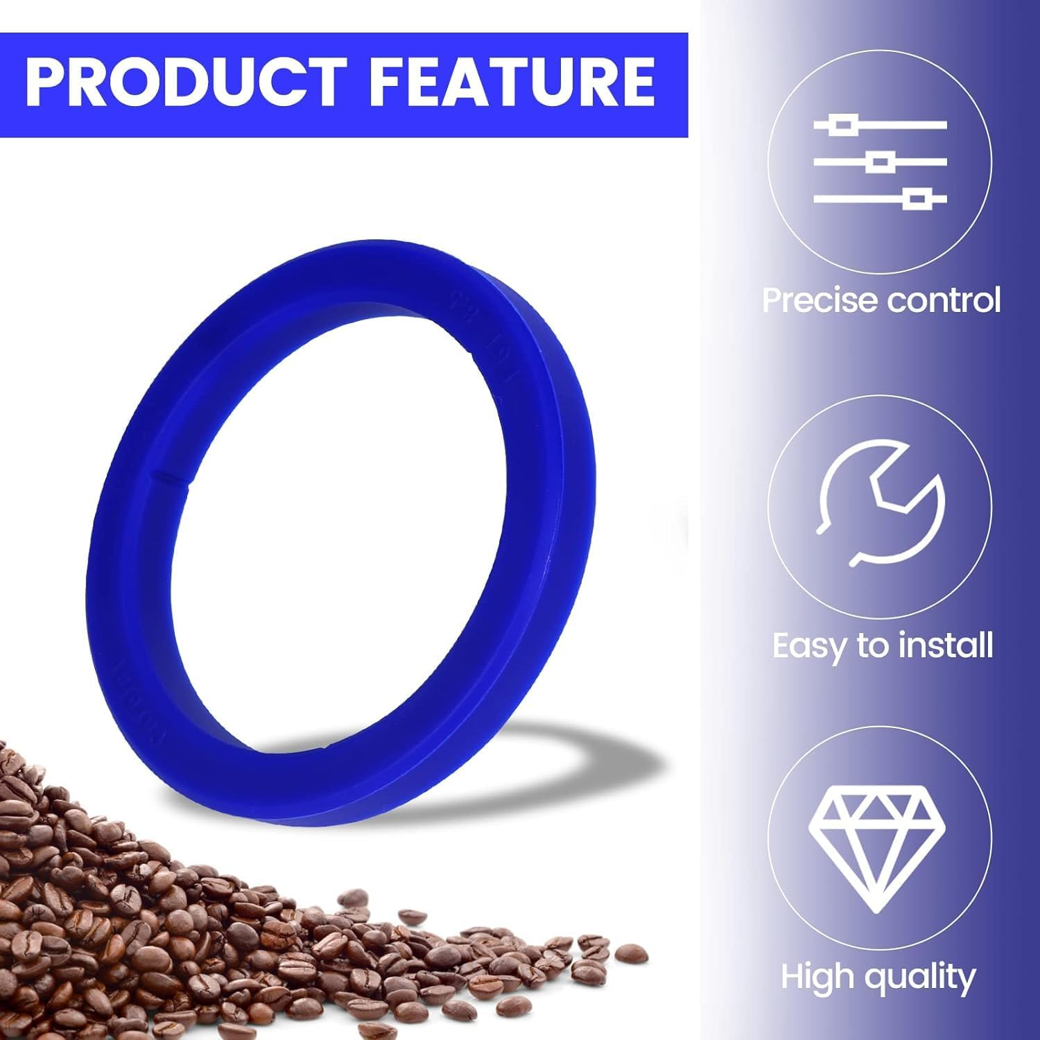 2 Pcs Group Head Seal Designed for Gaggia E61 Coffee Machine,Silicone Group Gasket 8.5 Mm Group Head Fit for Gaggia E98 Coffee Machines,Blue image number 3