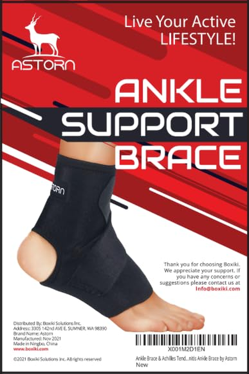 Ankle Brace & Achilles Tendon Support Sleeve | Adjustable One Size Fits All Ankle Support Wrap for Plantar & Achilles Support | Breathable Neoprene Tendinitis Ankle Brace by Astorn image number 2