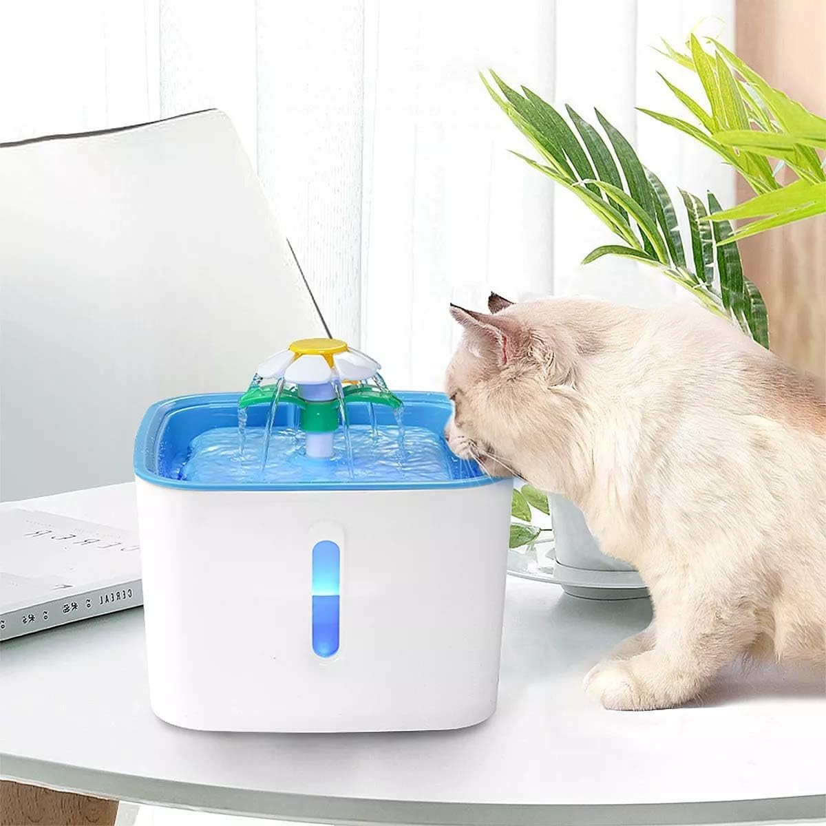 2.5L Cat Water Fountain Ultra Silent Pet Fountain,Smart Automatic Drinking Fountain,With Filtration System,Led Night Vision,Automatic Power-Off Due to Water Shortage,Suit for Cat,Dog Water Fountains image number 6