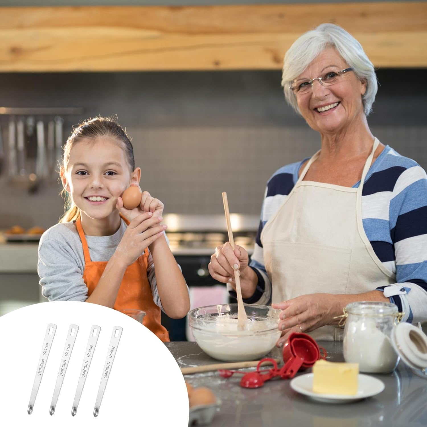 4 PCS 1/64 Teaspoon(1/64 Tsp | 0.083 Ml | 0.083 Cc) Single Measuring Spoon, Small Measuring Spoon Only, Stainless Steel Mini Measuring Spoons for Cooking image number 2