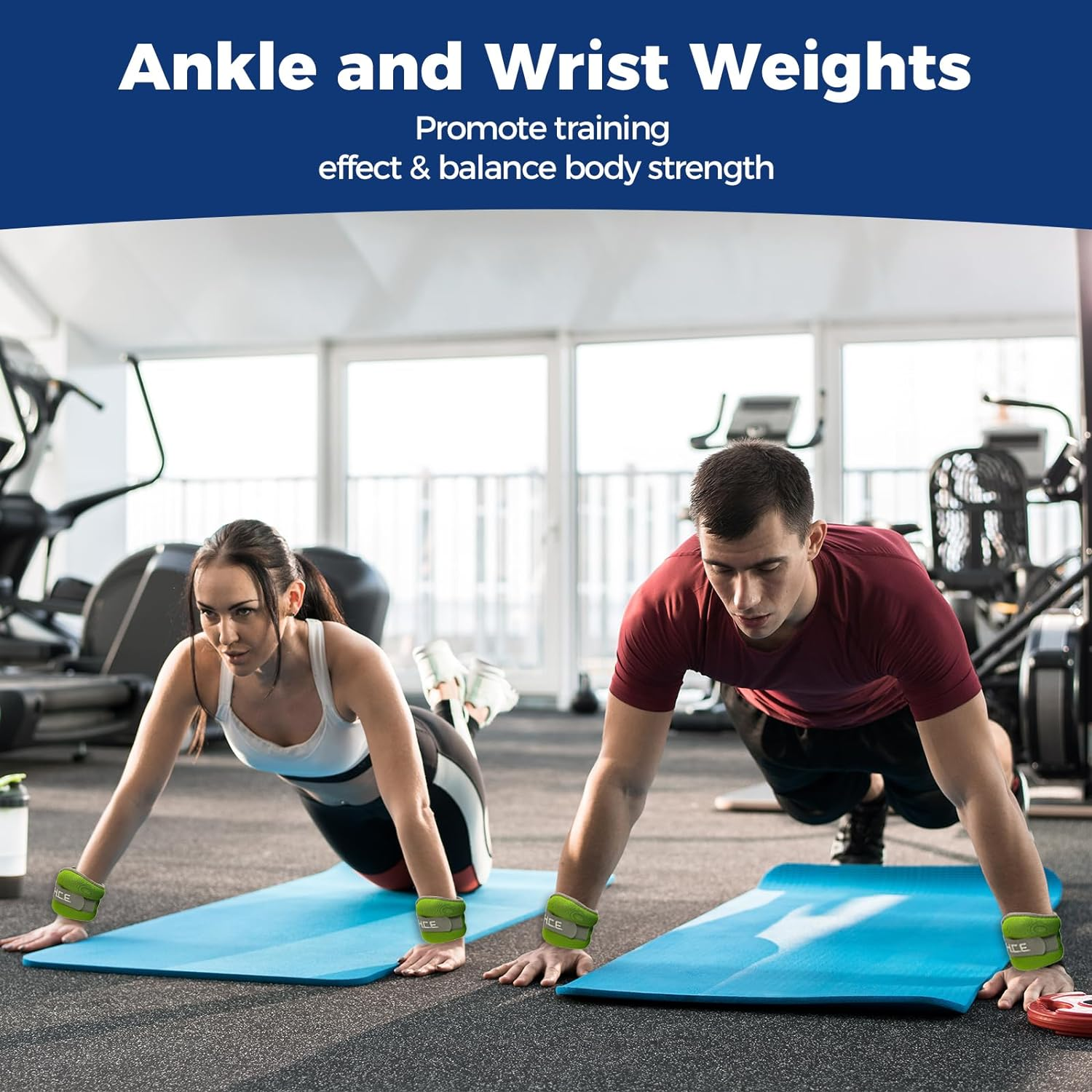 Ankle Arm Wrist Weights Straps by HCE - Fully Adjustable Fixed Weight for Arm, Hand & Leg - Best for Walking, Jogging, Gymnastics, Crossfit, Cardio Training, Aerobics Exercise (1KG to 4KG) - 3Kg (1.5Kgx2) image number 7