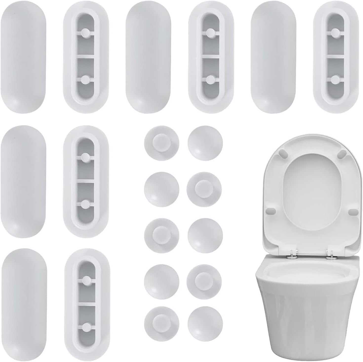 20Pack Toilet Seat Buffer Set, Universal Toilet Seat Cushions Pads Anti-Noise Replacement Seat Buffers for Home Hotel Bathroom (White) image number 3