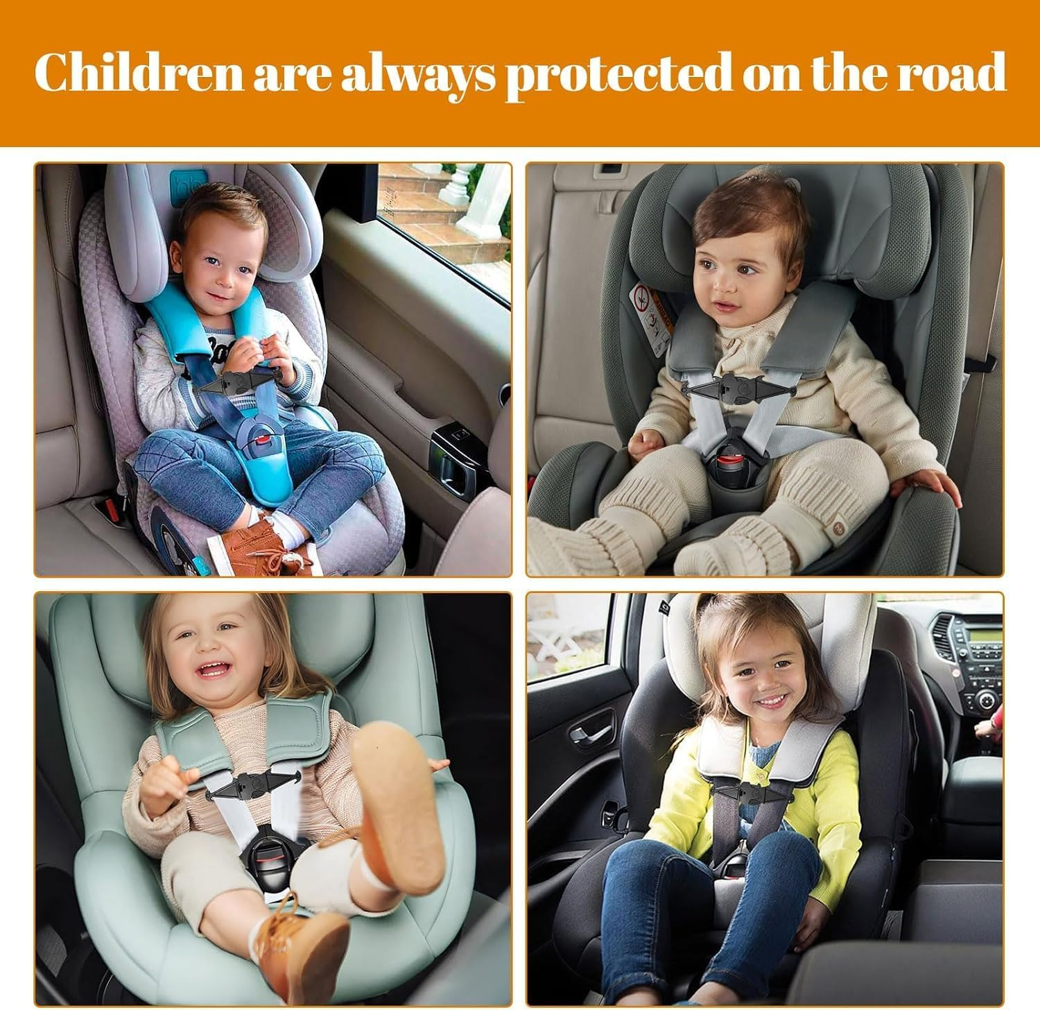 2PCS anti Escape Car Seat Straps Safety Clip Baby Harness Chest Clips, Car Seat Safety Clip Prevent Children Taking Their Arms Out of the Straps, Easy to Install & Universal Fit image number 5