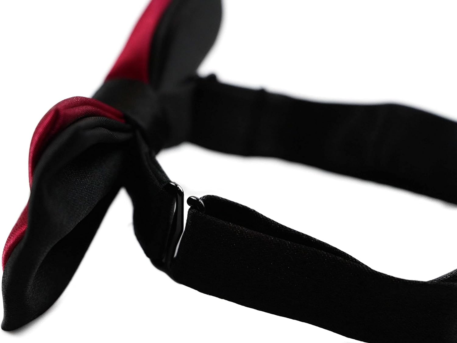 Boys Dark Red Two Tone Layer Bow Tie Black, Dark Red