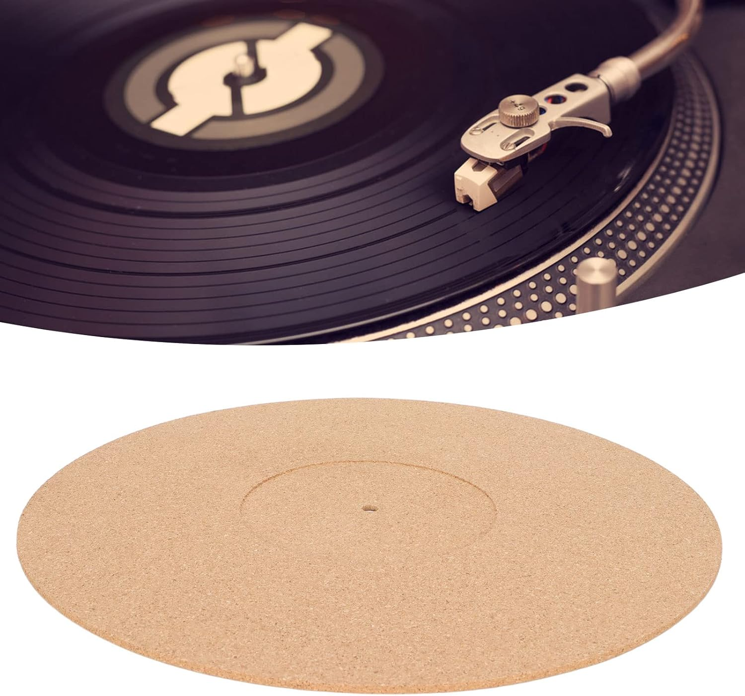 Turntable anti Static Cork Mat, Record Player Pad High Fidelity Retro Non Slip User Friendly anti Static for 12In LP Record image number 6
