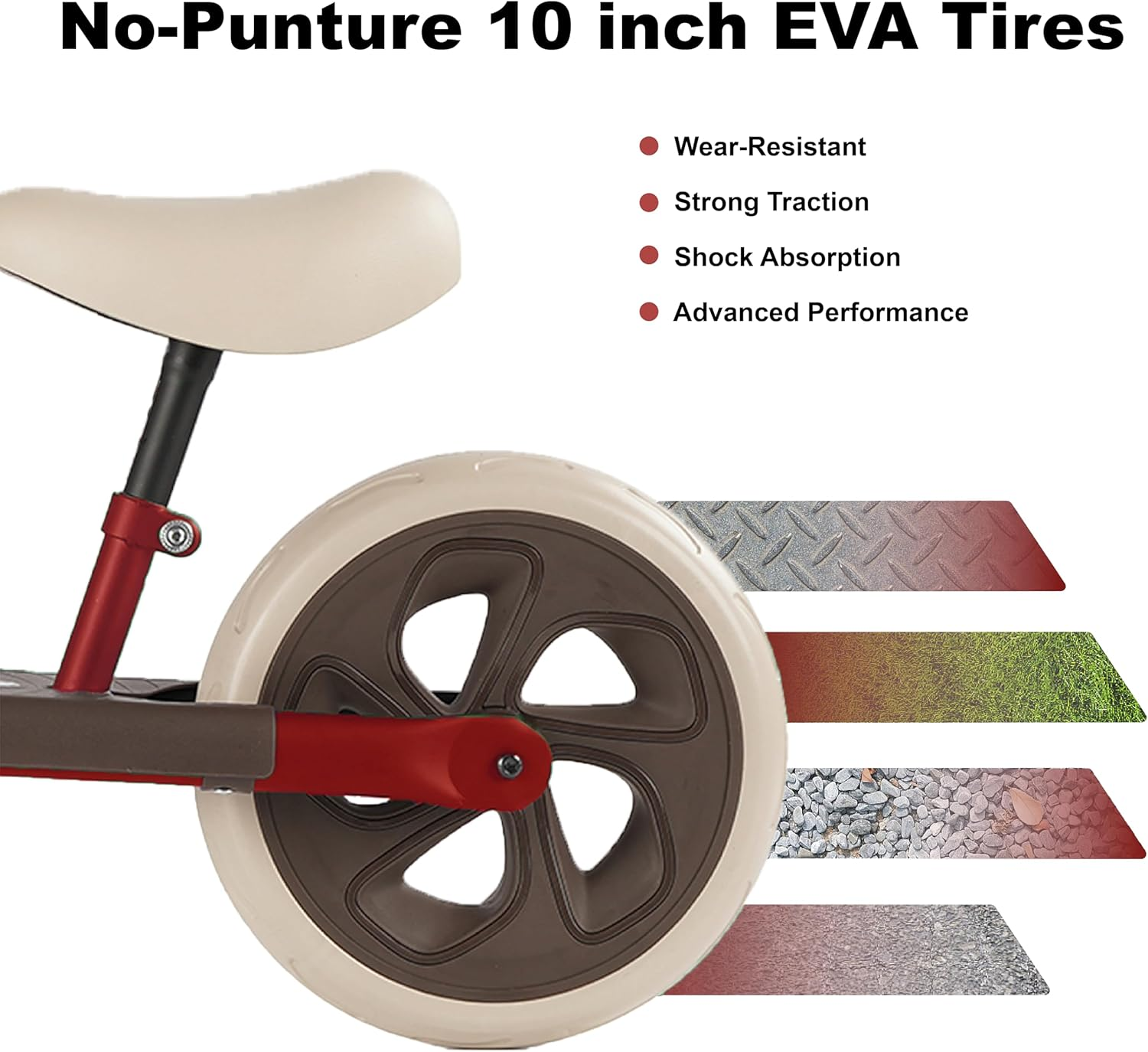 Qplay Toddler Balance Bike for 2 to 4 Year Old,10" Kids Balance Bikes with Footrest & Adjustable Seat &ndash; Toddler Gifts Bike for Boys Girls Push Bike Training Balancing Bicycle Easy Assembly - Red image number 3