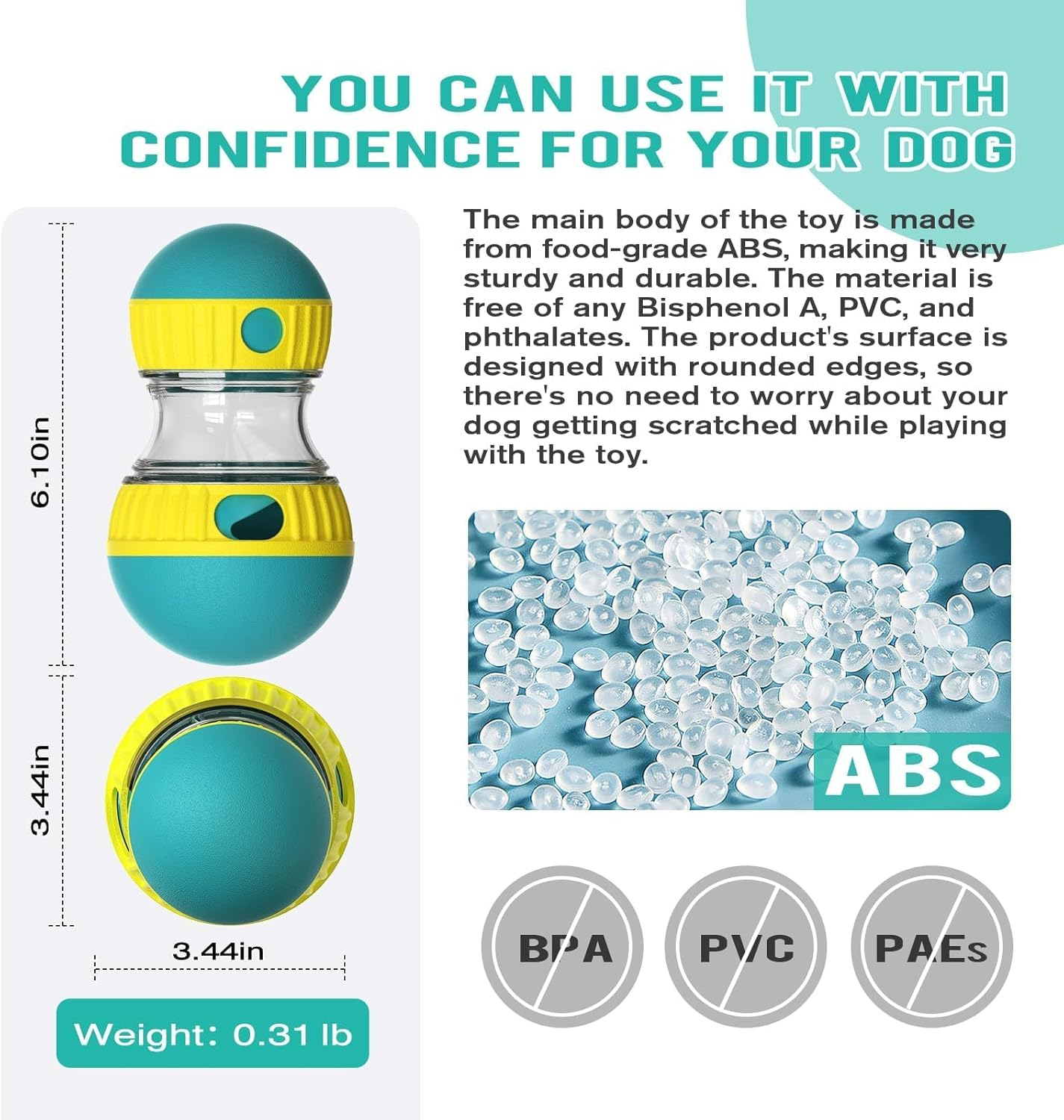 Dog Puzzle Toy Adjustable Treat Dispensing Interactive Enrichment Toy &ndash; Dog Toys for Boredom and IQ Training, Interactive Dog Enrichment Puzzle Ball and Slow Feeder image number 2