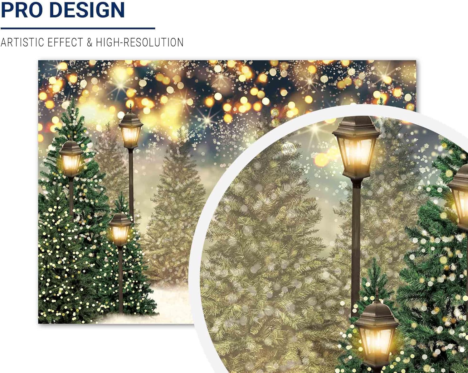 Allenjoy 82" X 59" Winter Christmas Photography Backdrop Glitter Spot Xmas Green Pine Trees Snowy Wonderland Background for Newborn Baby Shower Birthday Party Decor Banner Portrait Photo Booth Props image number 4