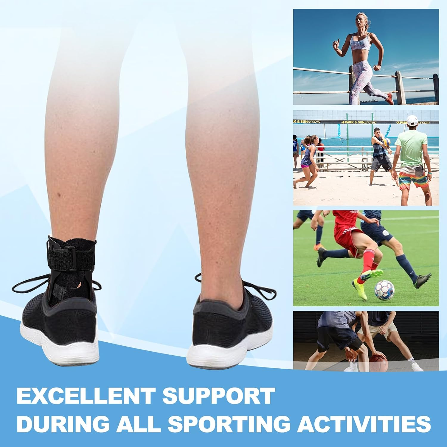 Ankle Brace for Basketball Soccer Sports,Ankle Support Brace with Open Heel for Ligament Injuries and Soft Tissue Treatment,Breathable Ankle Compression Sleeve (XL) image number 3