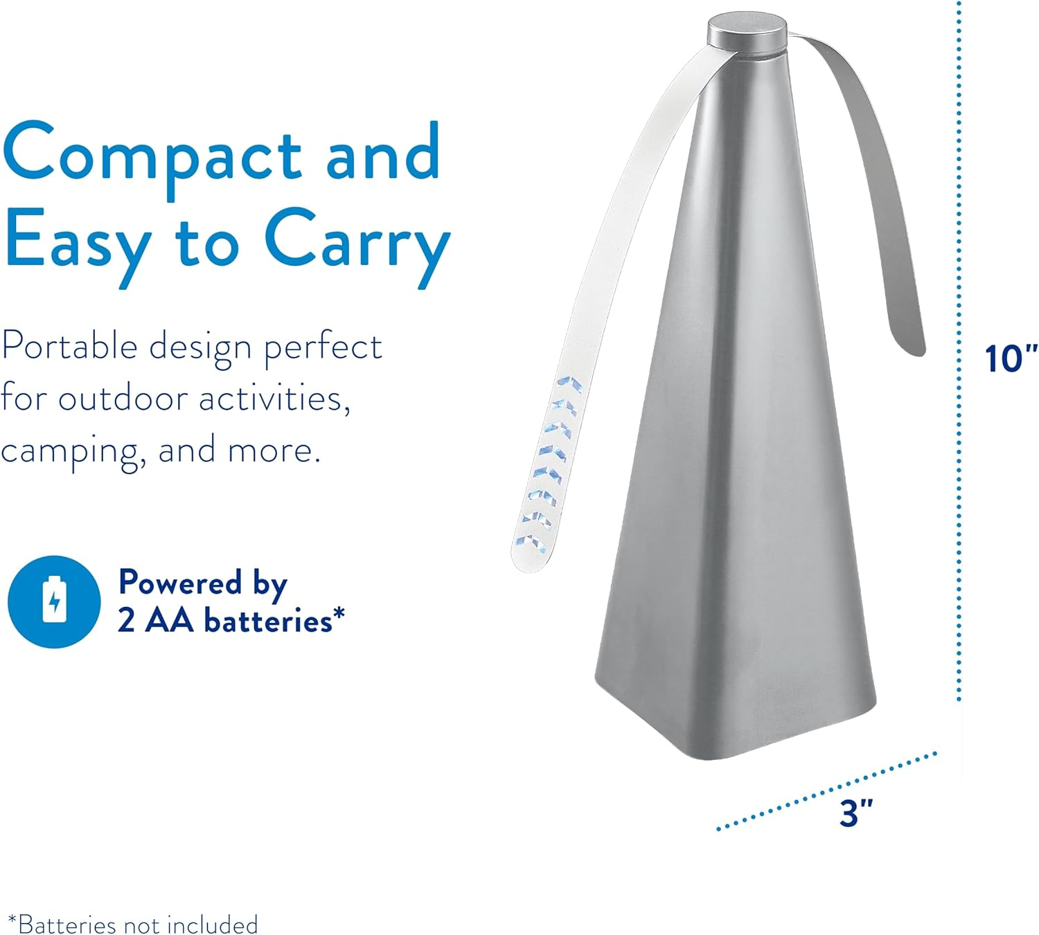 Treva Chemical Free Bug Fan, Fly Deterrent with Holographic Blades to Clear Bugs, Mosquitoes, and Flies, Battery Powered Fly Fan (2, Silver) image number 4